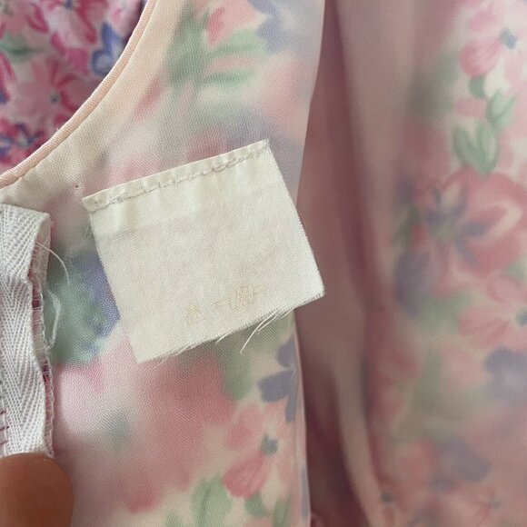 Vintage 80s/90s Floral Party Dress Girls L Pink Ruffle Easter Wedding Girly EUC - Picture 13 of 13